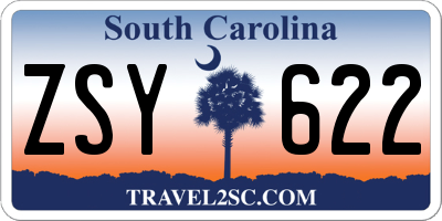 SC license plate ZSY622