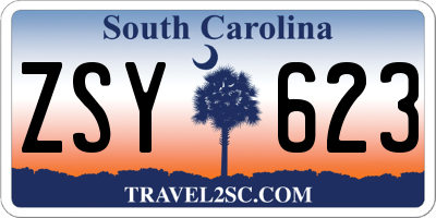 SC license plate ZSY623