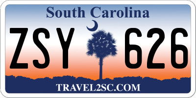 SC license plate ZSY626