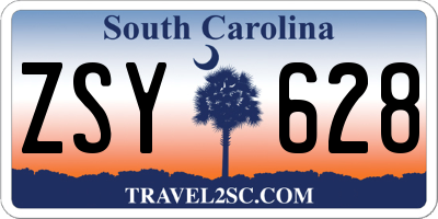 SC license plate ZSY628