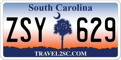 SC license plate ZSY629
