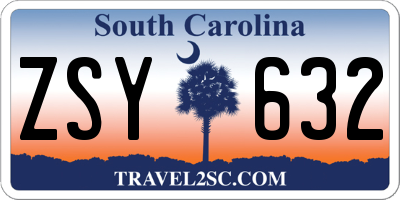 SC license plate ZSY632