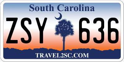 SC license plate ZSY636