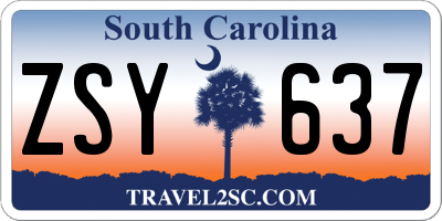 SC license plate ZSY637