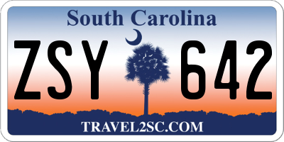 SC license plate ZSY642