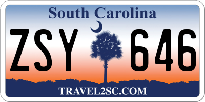 SC license plate ZSY646