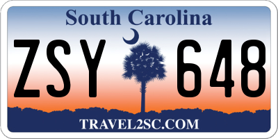 SC license plate ZSY648