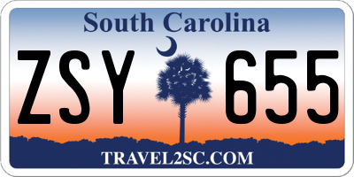 SC license plate ZSY655