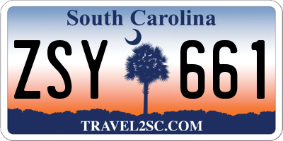 SC license plate ZSY661