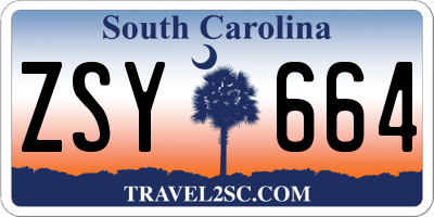 SC license plate ZSY664