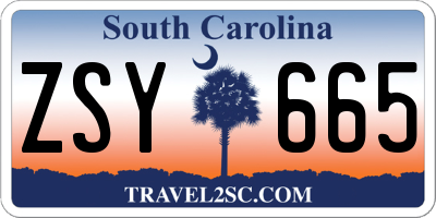 SC license plate ZSY665