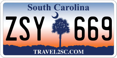 SC license plate ZSY669