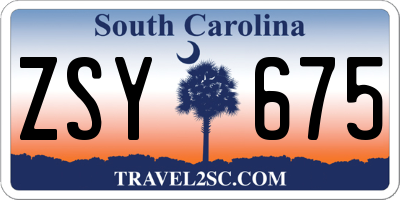 SC license plate ZSY675