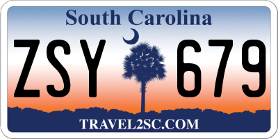 SC license plate ZSY679