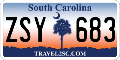 SC license plate ZSY683