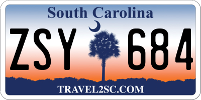 SC license plate ZSY684