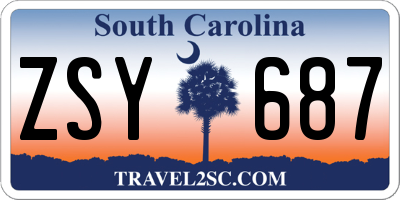 SC license plate ZSY687