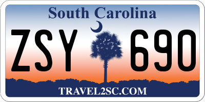 SC license plate ZSY690