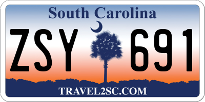 SC license plate ZSY691