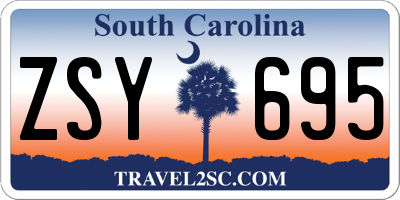SC license plate ZSY695