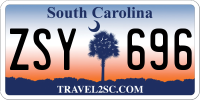 SC license plate ZSY696