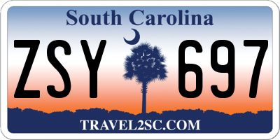 SC license plate ZSY697