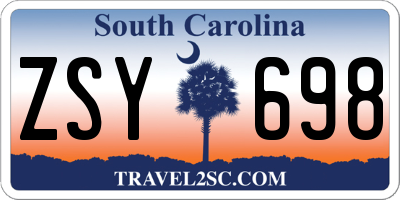 SC license plate ZSY698