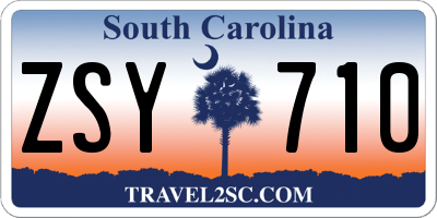 SC license plate ZSY710
