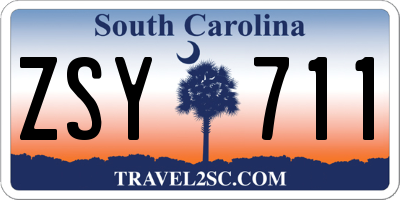 SC license plate ZSY711