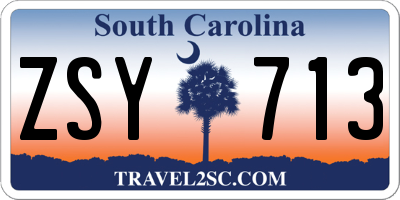 SC license plate ZSY713