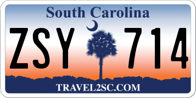 SC license plate ZSY714