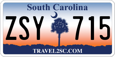 SC license plate ZSY715