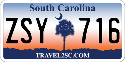 SC license plate ZSY716