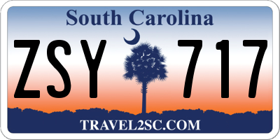 SC license plate ZSY717