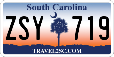 SC license plate ZSY719