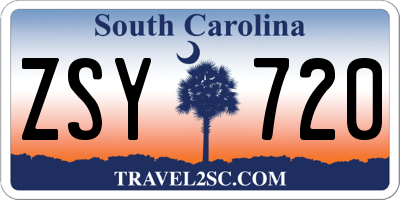 SC license plate ZSY720