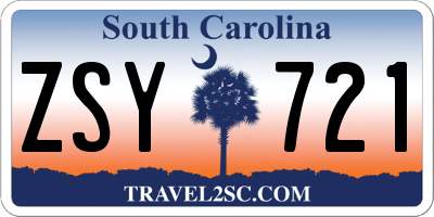 SC license plate ZSY721