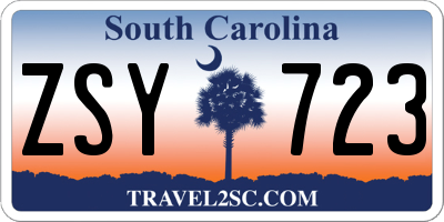 SC license plate ZSY723