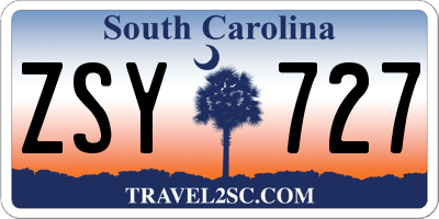 SC license plate ZSY727