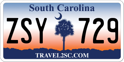 SC license plate ZSY729