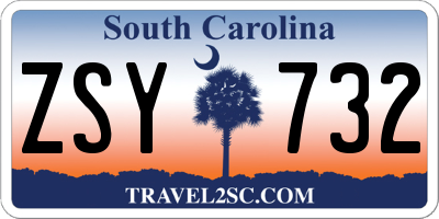 SC license plate ZSY732