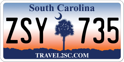 SC license plate ZSY735
