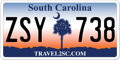 SC license plate ZSY738