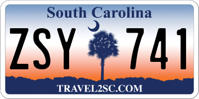 SC license plate ZSY741