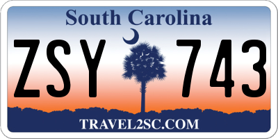 SC license plate ZSY743