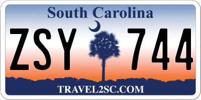 SC license plate ZSY744