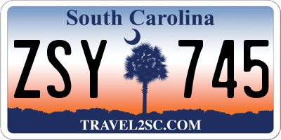SC license plate ZSY745