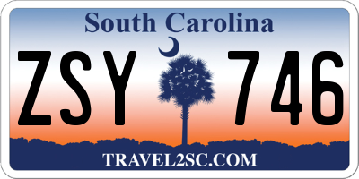 SC license plate ZSY746