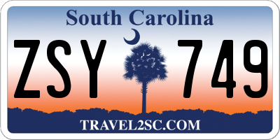 SC license plate ZSY749