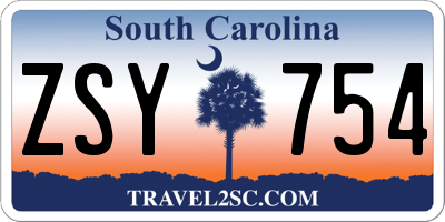 SC license plate ZSY754